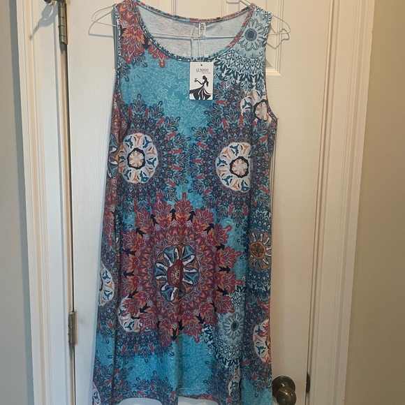 Genhoo boho style flowy dress with pockets CL - Picture 1 of 3